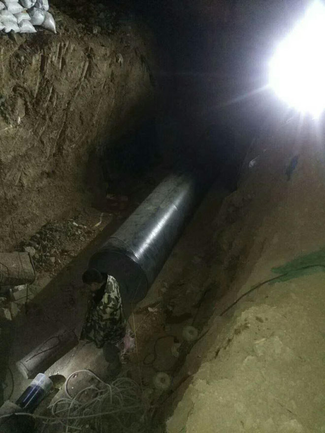 江蘇污水管道頂管施工現場