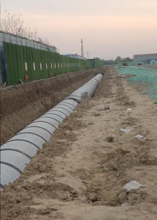雨水排放管道已經基本鋪設完畢