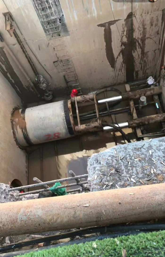 濰坊污水管道工程頂管專項施工現場