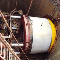 山東臨沂液壓頂管機頂管工程現場